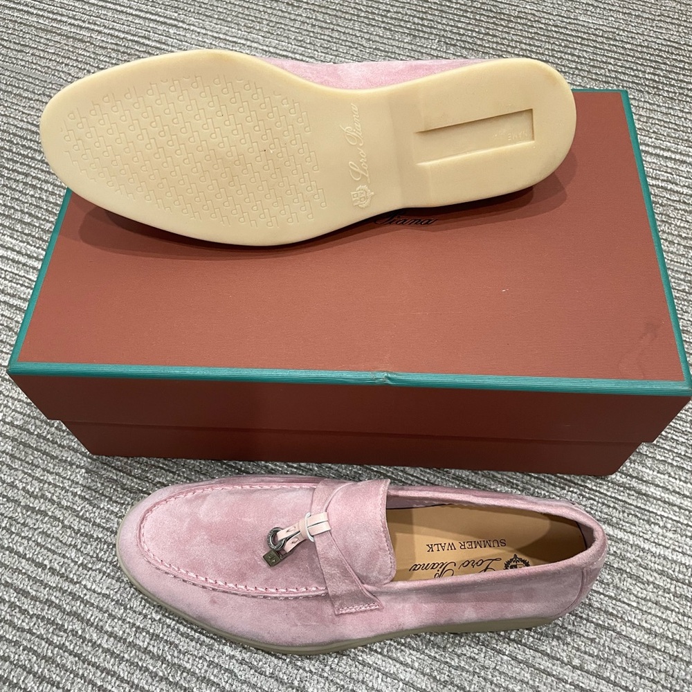 Loro Piana Brand New Women's Pink Loafers - Picture 5 of 5